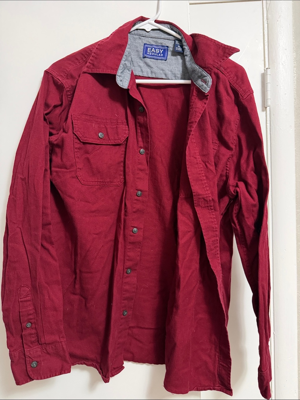 Easy Regular Maroon Button-Up Shirt